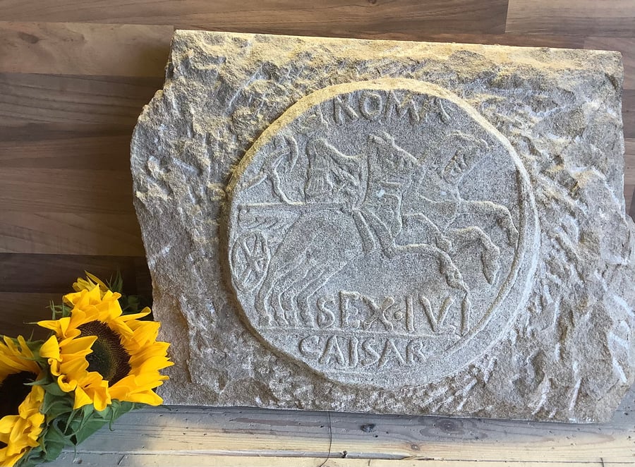 Julius Caesar Coin - Roman Coin Stone Carving