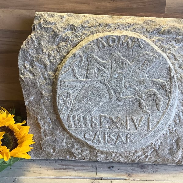 Julius Caesar Coin - Roman Coin Stone Carving