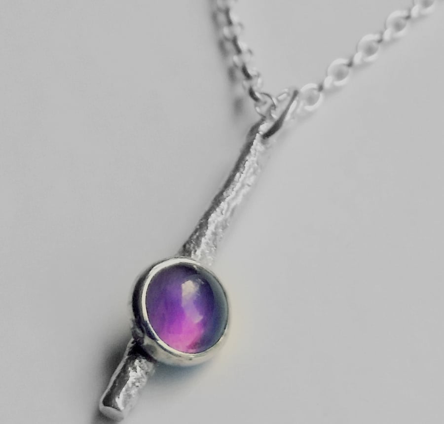 Recycled Sterling Silver Gemstone Pendant