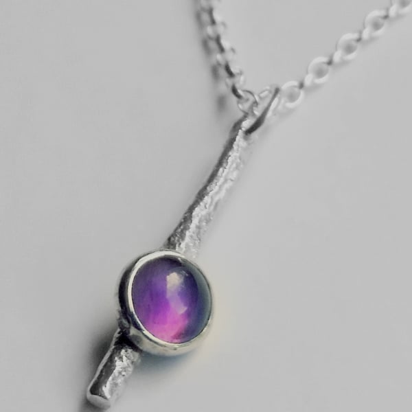 Recycled Handmade Sterling Silver Gemstone Pendant