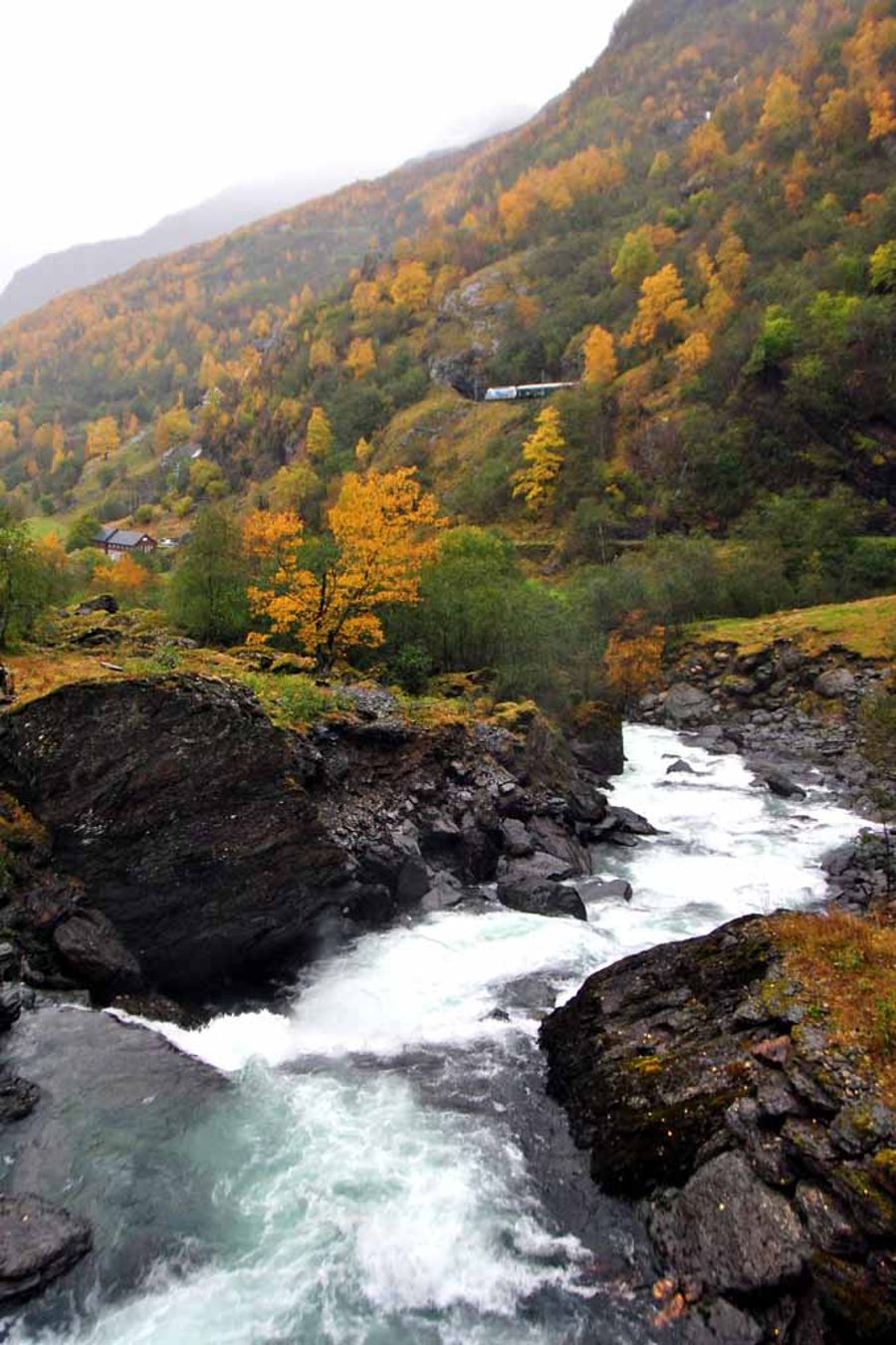 Waterfall Flamsdalen Valley Flam Norway Scandinavia Photograph Print