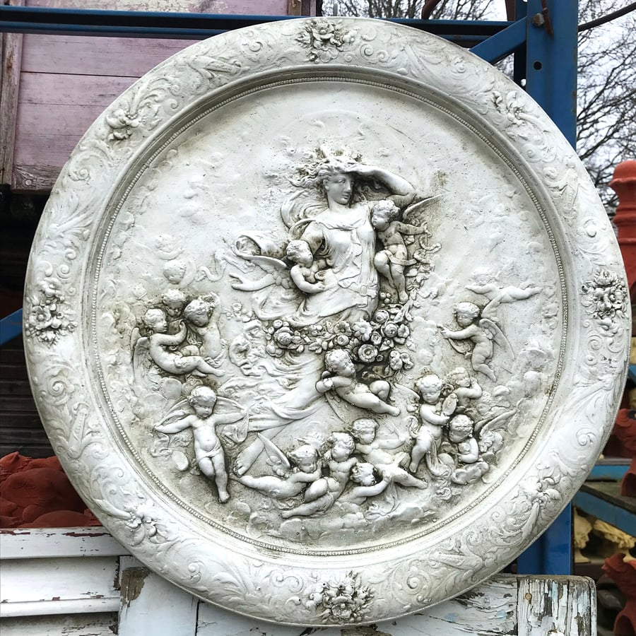 Angel and Cherubs Round Plaque