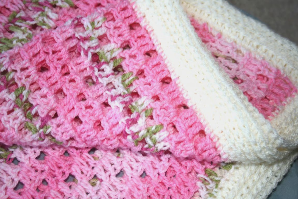 Handmade Baby Blanket  - Baby Crochet Treasured keepsake - First Crochet Gift