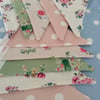 Cath Kidston Shabby chic cotton fabric bunting, banner, wedding,party flags