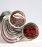 Round Kenworth fordite cufflinks  - Image 3