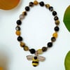 Bumble Bee Agate Bracelet with Bee Charm