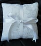 Wedding Ring Bearer Pillow, Cushion, White Lace, White Ribbon - Image 3