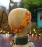 Golden yellow, floral design head wrap - Image 2