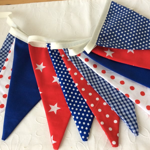 Boys Bunting - 11 flags, Playroom, birthday, party, reds and blues nautical feel