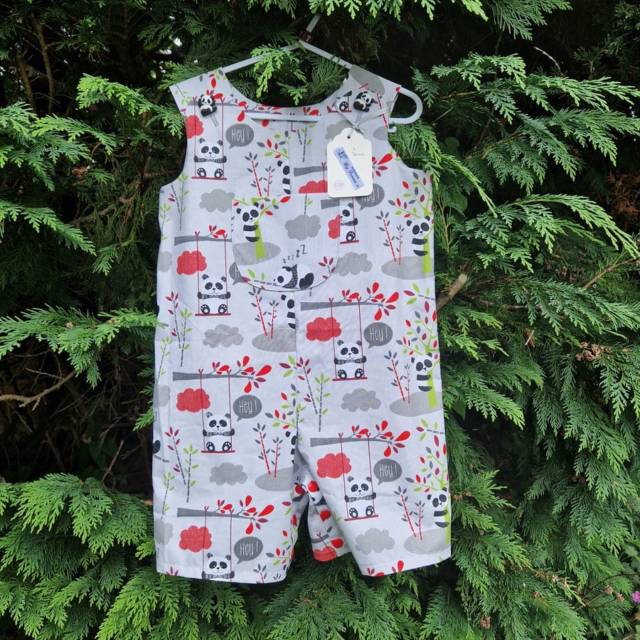 Age: 2yrs Swinging and Snoozing Panda Rompers