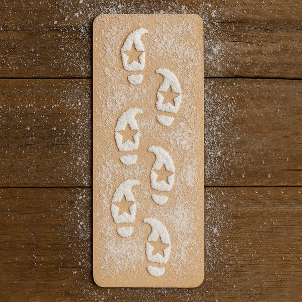 Elf Footprints Stencil for Snow – Elf Template – Reusable Christmas Decoration