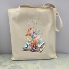 Calico printed tote bag.