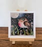 Whimsical Moon Gazing Robin Moonlight Art Print - Image 2