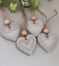 Grey Hanging Heart Aroma Stones Set of 4 – Essential Oil Diffusers