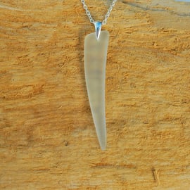 Long smoothed beach glass icicle pendant