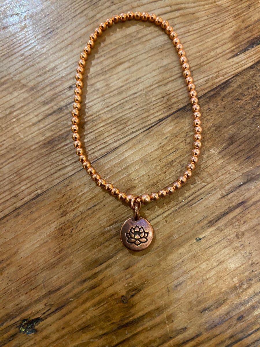 Copper Lotus Flower Bracelet (654)