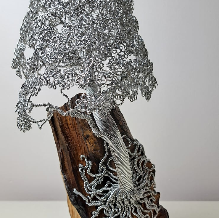 Beautiful Mini Wire Tree of Life on a hand carv... - Folksy