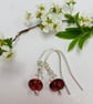 Sterling Silver Amber and Crystal Earrings - Image 2