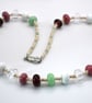 purple, pink and green lampwork glass necklace - Image 3