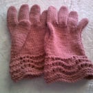 Ladies Gloves with Lacy Cuff