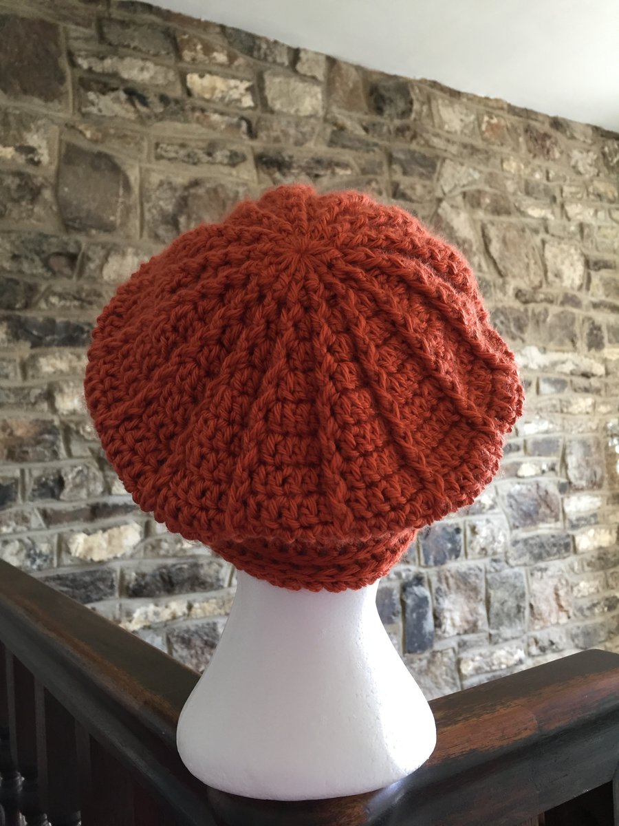 Women’s burnt orange beanie hat