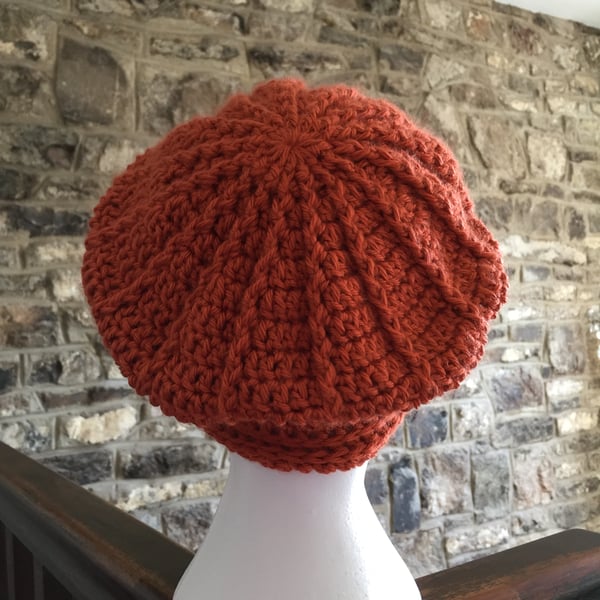 Women’s burnt orange beanie hat