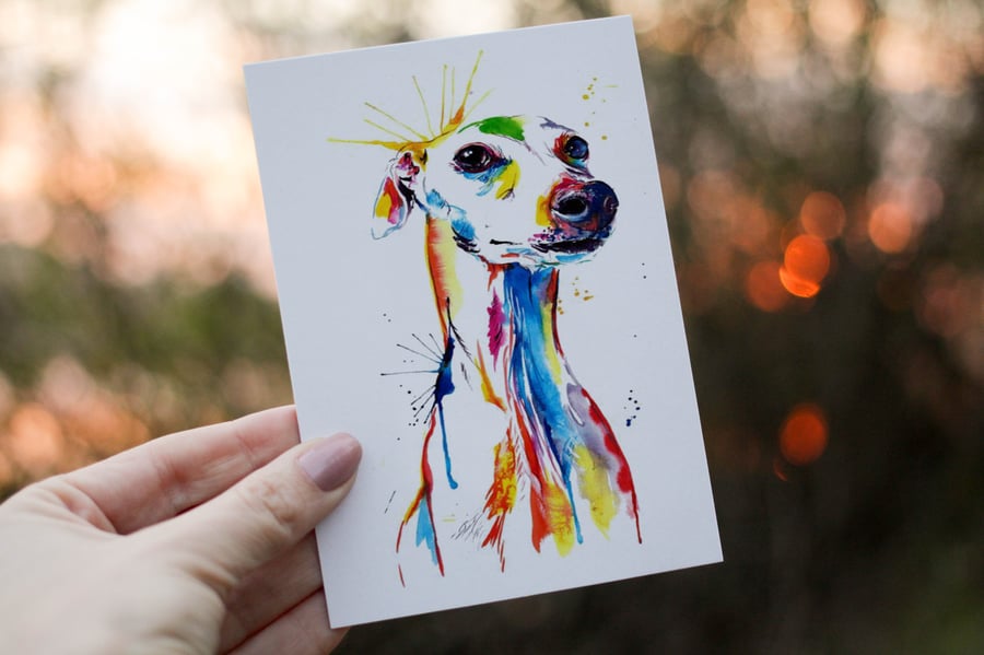 Greyhound Birthday Card, Dog Birthday Card, Personalized Greyhound Card