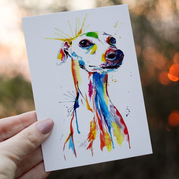 Greyhound Birthday Card, Dog Birthday Card, Personalized Greyhound Card