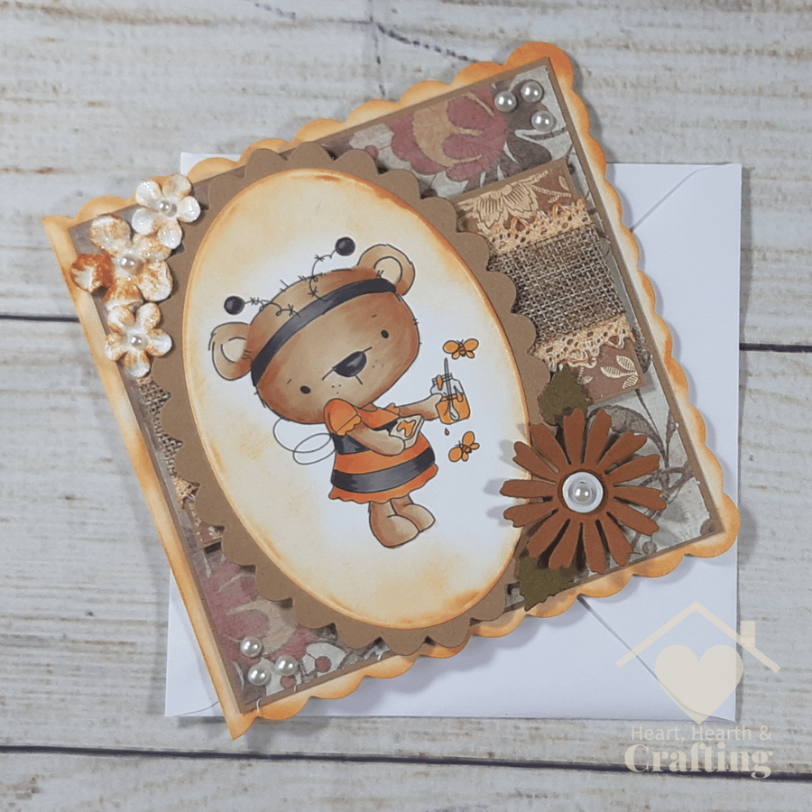Handmade Greeting Card - Bella Bear Bee