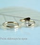 Silver Sleeper Hoop Earrings 11 mm Overlap Hoops - Image 10