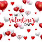 Happy Valentine's Day Balloons Greeting Card A5