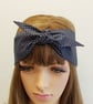 Polka Dot rockabilly hair scarf, self tie summer headband, hair tie