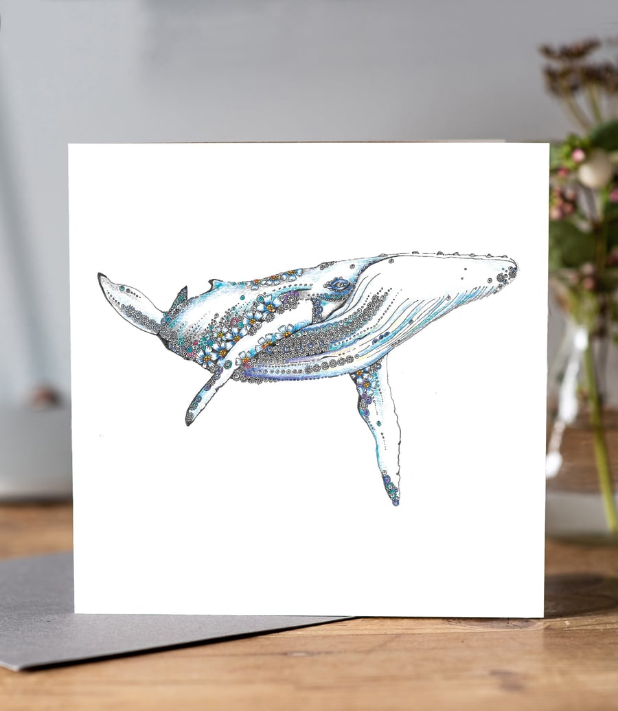 Blue whale art card  offer 