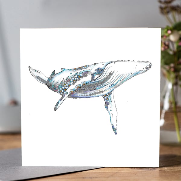 Blue whale art card  offer 