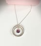 Double circle pendant with ruby garnet - Image 2