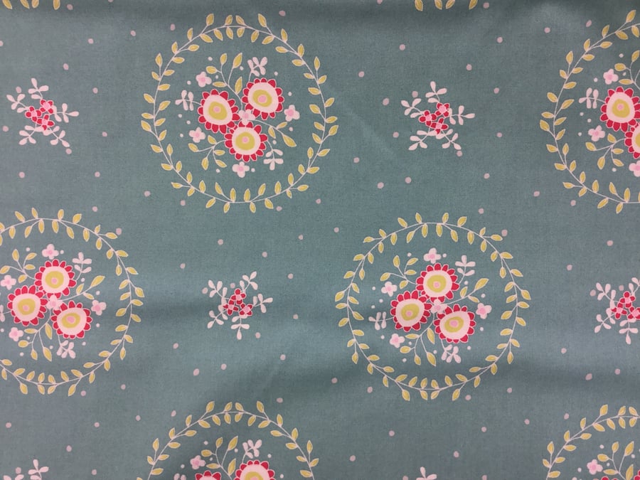Fabric - Chirpy Lola - Teal - 3.00 Free Postage