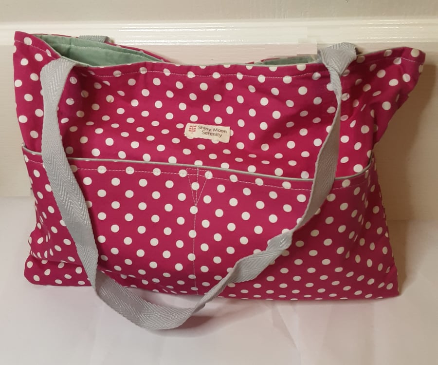 Tote Pink with White Spot