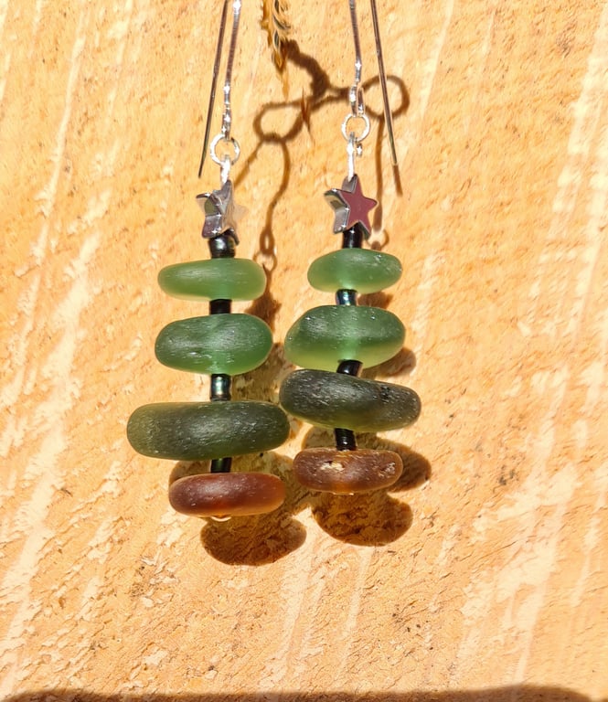 Tree Seaglass Earrings 