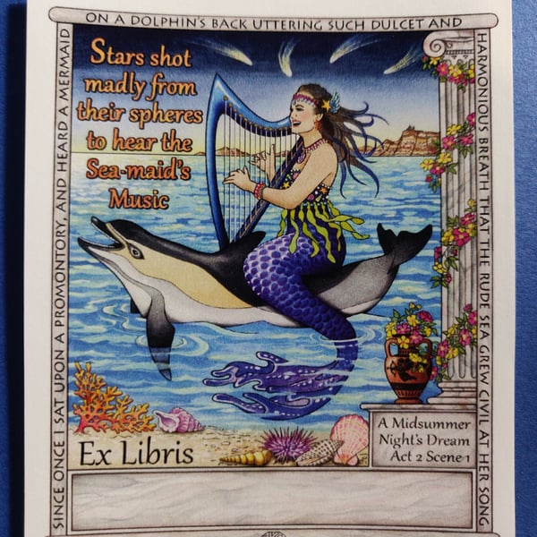 Mermaid Book Plate Sticker (physical item)