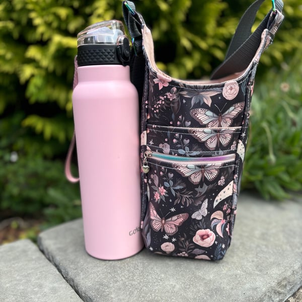 H20 Water Bottle Bag Vinyl Butterflies