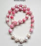 Designer Natural Rose Quartz, Quartzite, Freshwater Baroque Pearls Necklace. - Image 3