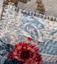 Blue and red kantha-stitched small lavender pillow - Image 6
