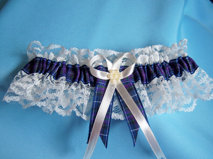 Pride of Scotland tartan wedding bridal garter