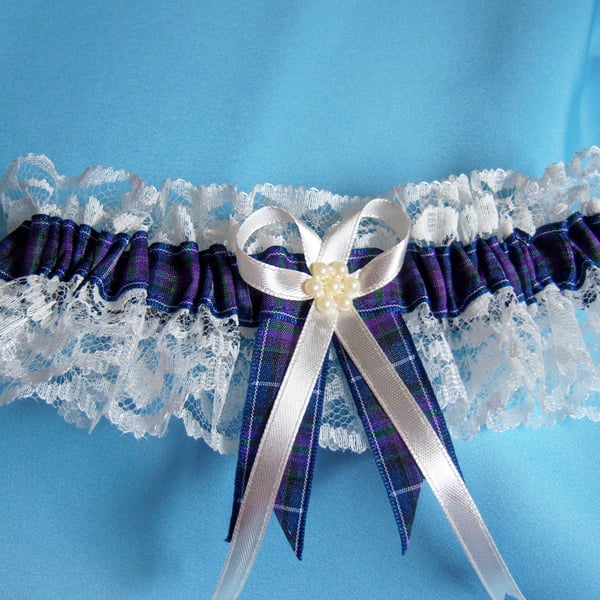 Pride of Scotland tartan wedding bridal garter
