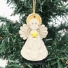 Teeny little ceramic angel Christmas angel Yellow star