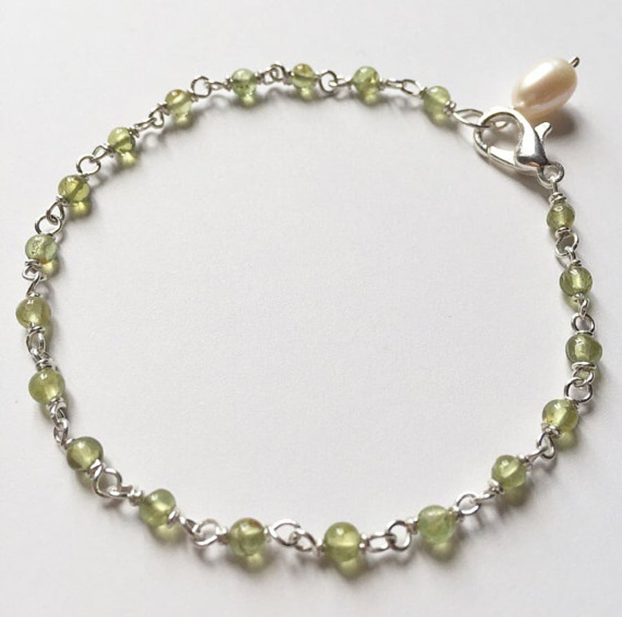 Peridot sterling silver bracelet