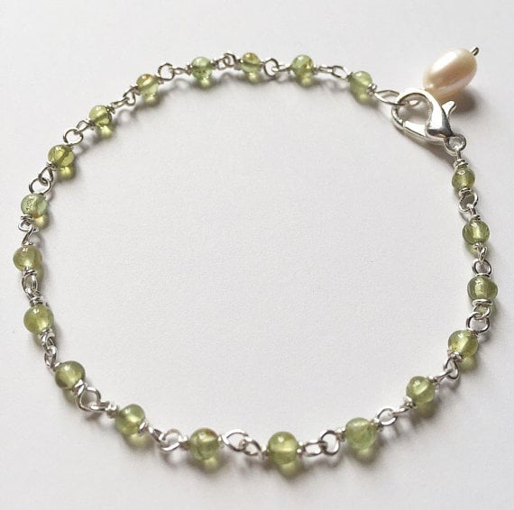 Peridot sterling silver bracelet