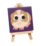 Guinea Pig Miniature Acrylic Painting - cute pet art on mini purple canvas - Image 2