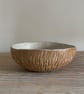 Handmade ceramic carved bowl - Image 1