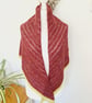 British Wool Scarf, Dahlia Shawl, Red & Yellow Crochet Neck Warmer - Image 7